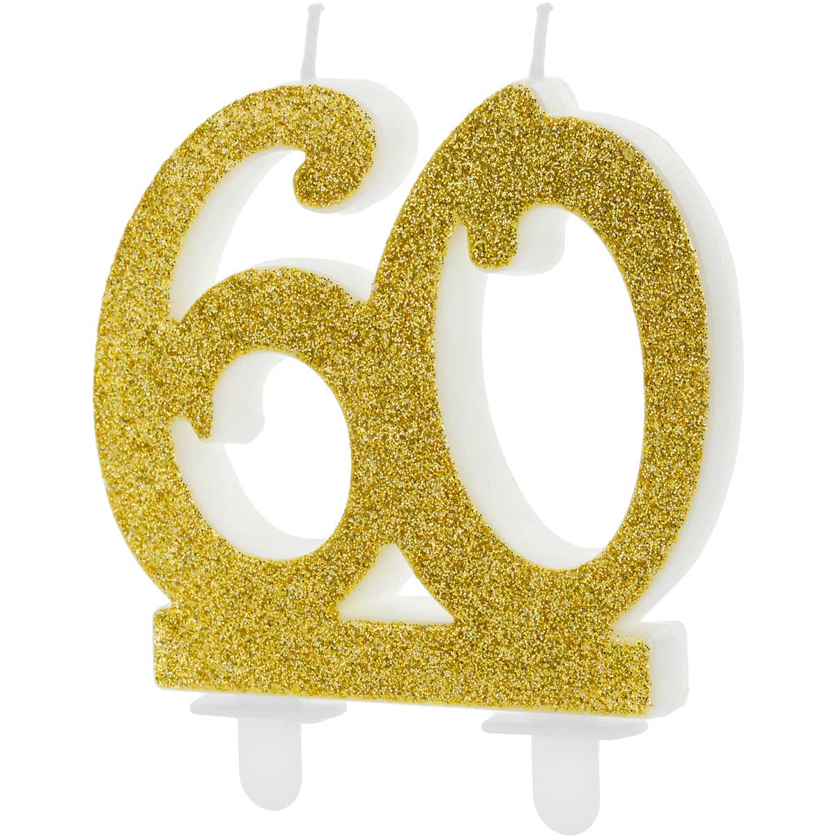 PartyDeco Bougies d'anniversaire Numéro 60 - Modern Gold