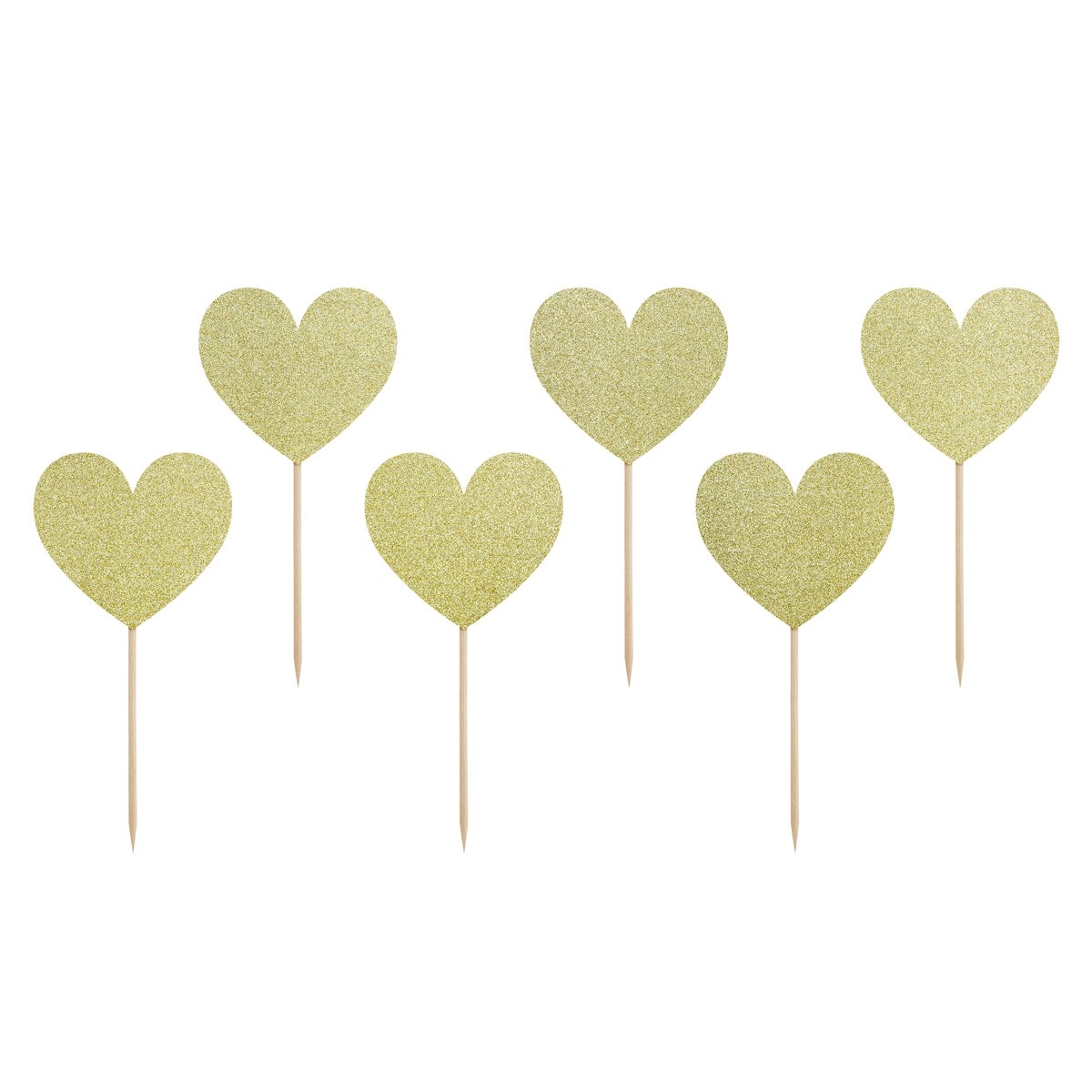 PartyDeco Cupcake Toppers Sweet Love - Hart Set/6