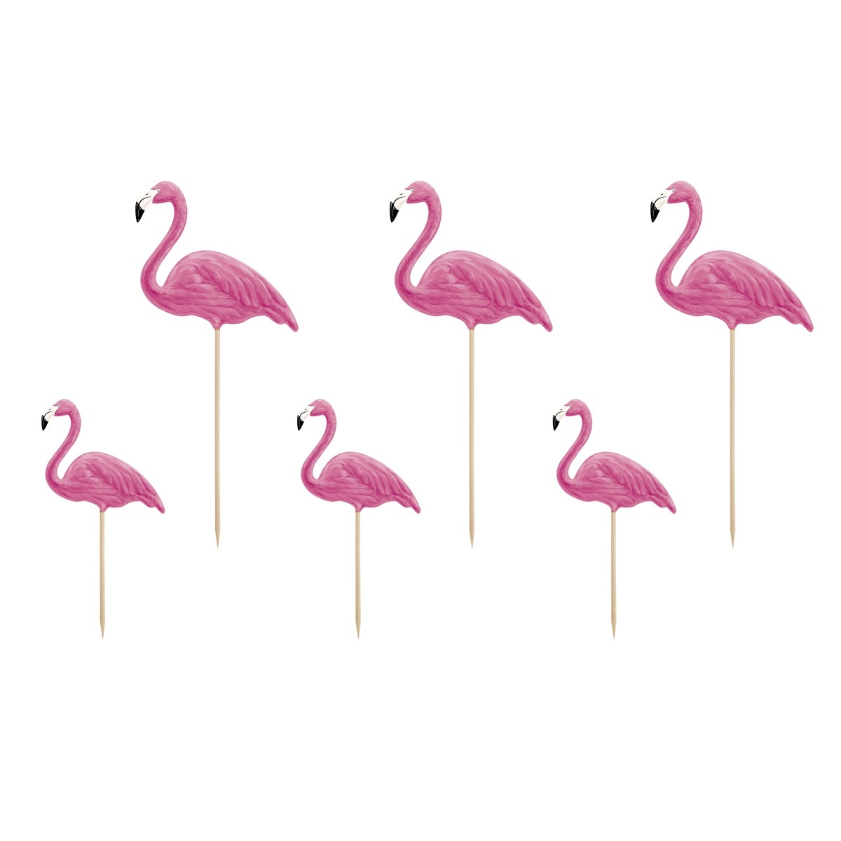 PartyDeco Toppers Flamants Roses Set/6