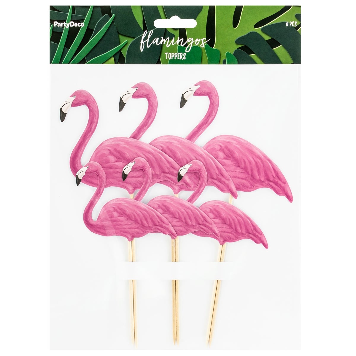 PartyDeco Toppers Flamants Roses Set/6
