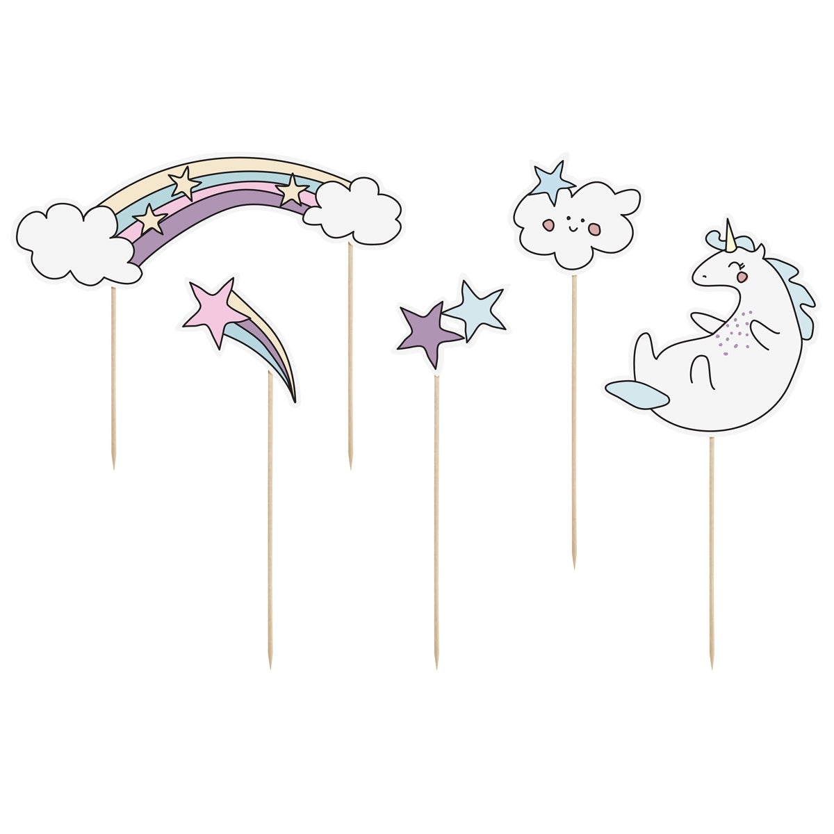 PartyDeco Cake Toppers Licorne Set/5