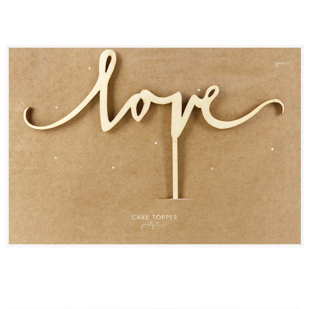 PartyDeco Cake Topper en Bois - Love