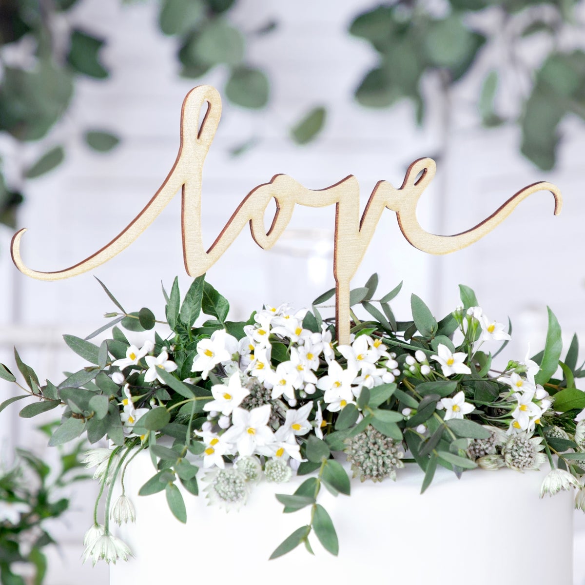 PartyDeco Cake Topper en Bois - Love
