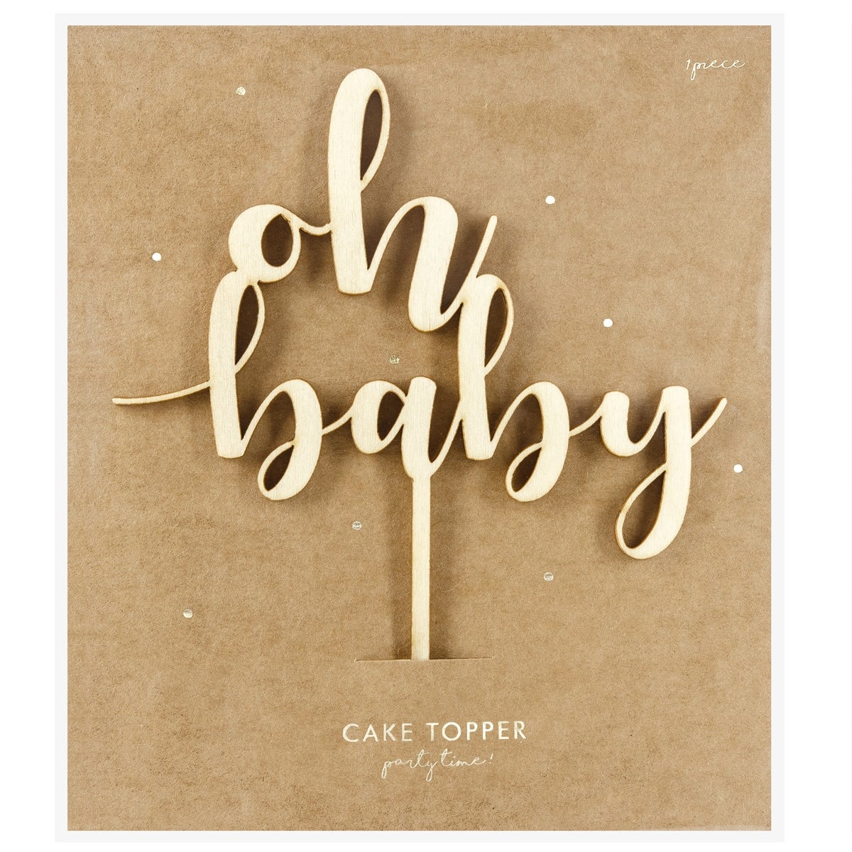PartyDeco Cake Topper en Bois - Oh Baby