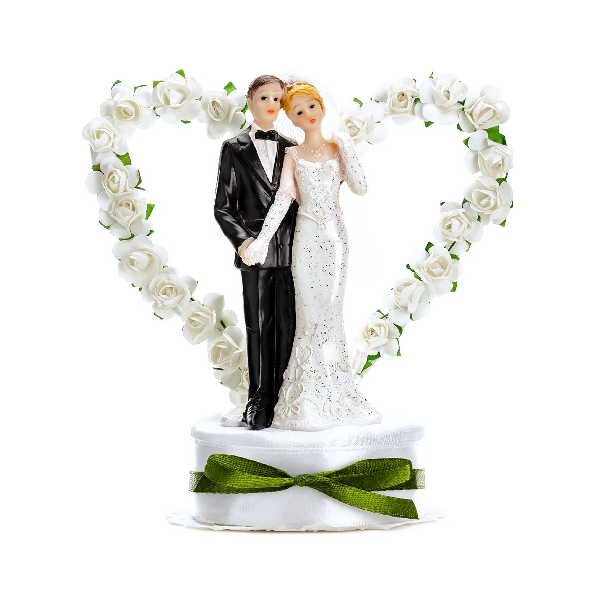 PartyDeco Cake Topper Jeunes mariés blanc
