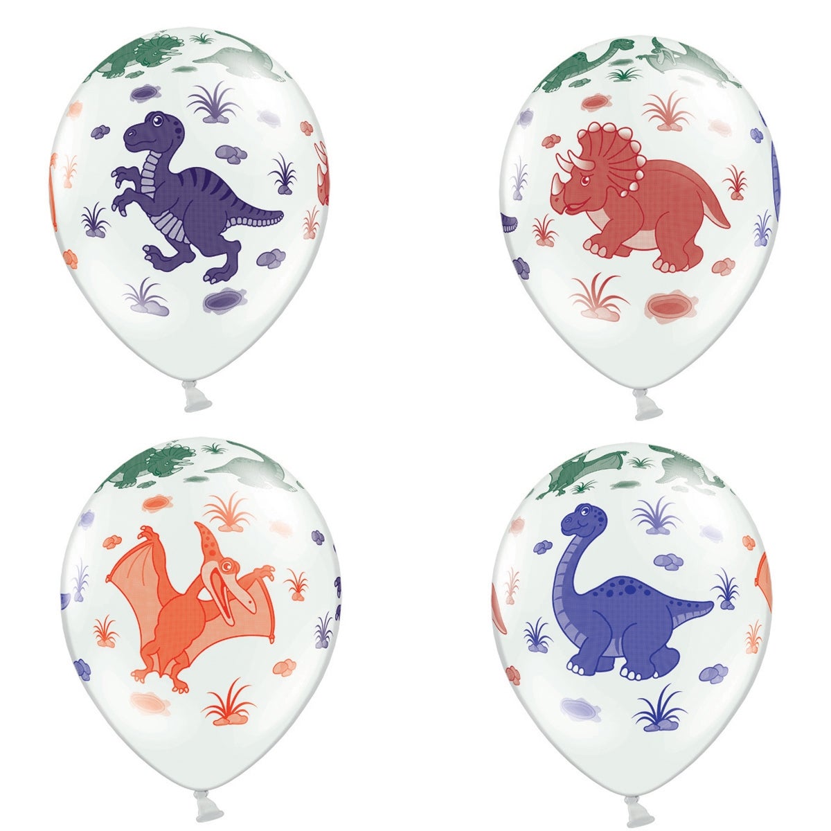 PartyDeco Ballons Dinosaures - Pastel Pure White pk/6