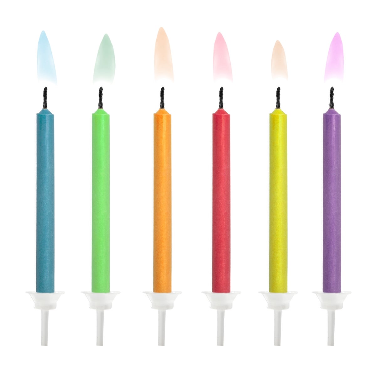PartyDeco Bougies d’anniversaire Flammes Colorées pcs/6