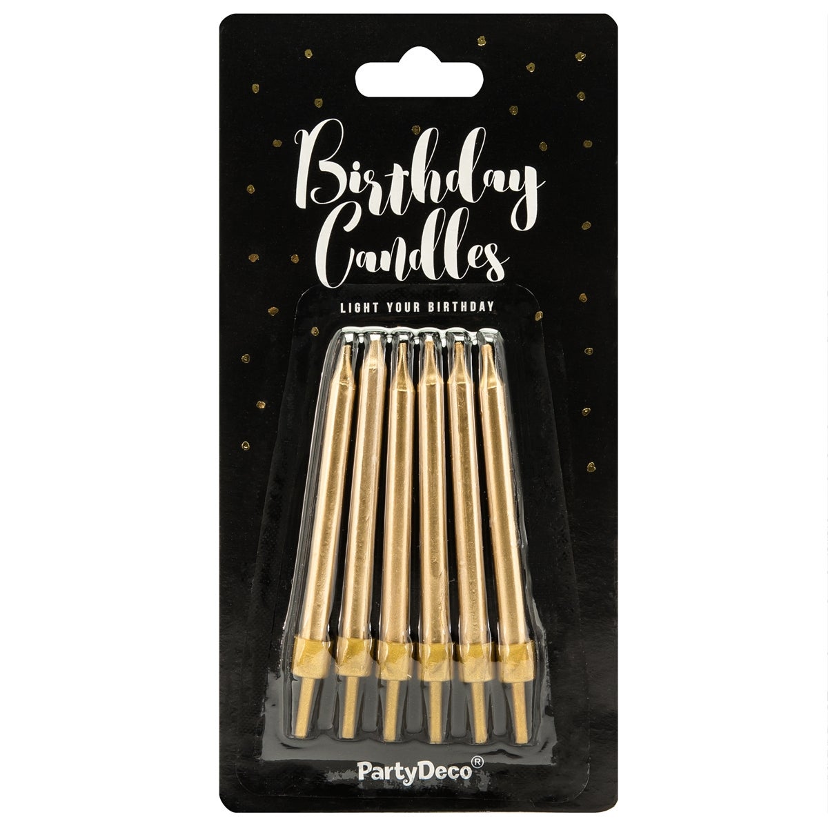 PartyDeco Bougies d’anniversaire Unies Or 6cm pcs/6