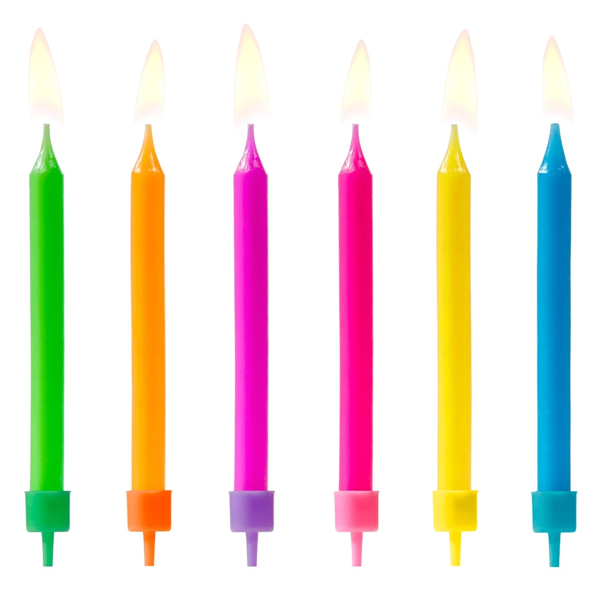 PartyDeco Bougies d’anniversaire Mix Coloré pcs/6