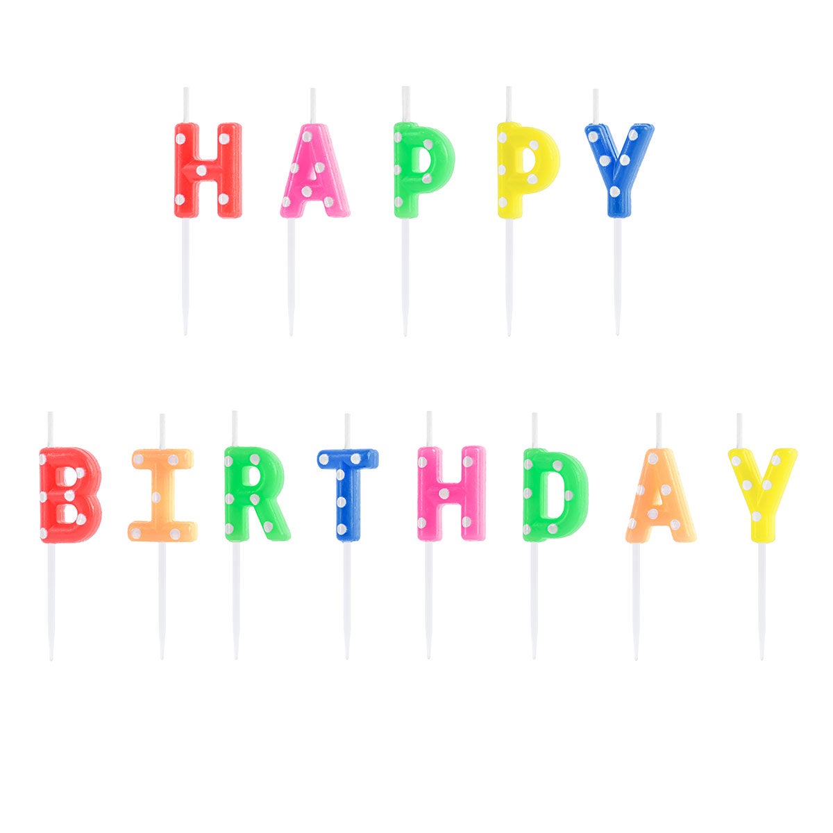 PartyDeco Bougies d'anniversaire Happy Birthday pk/13