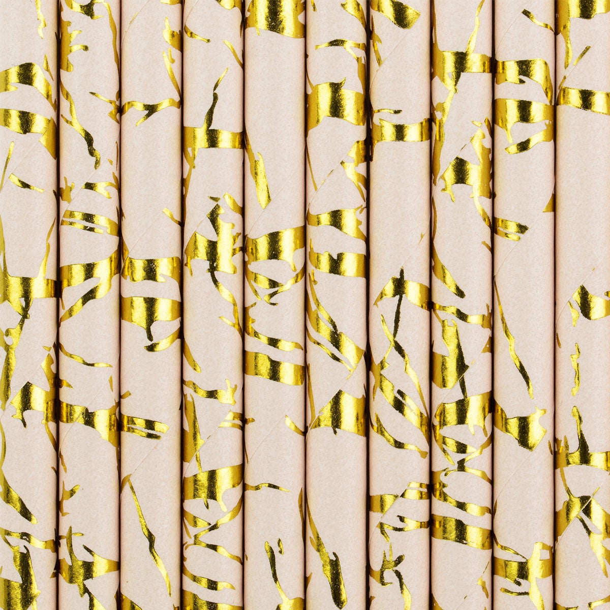 PartyDeco Pailles en papier rose poudré pk/10