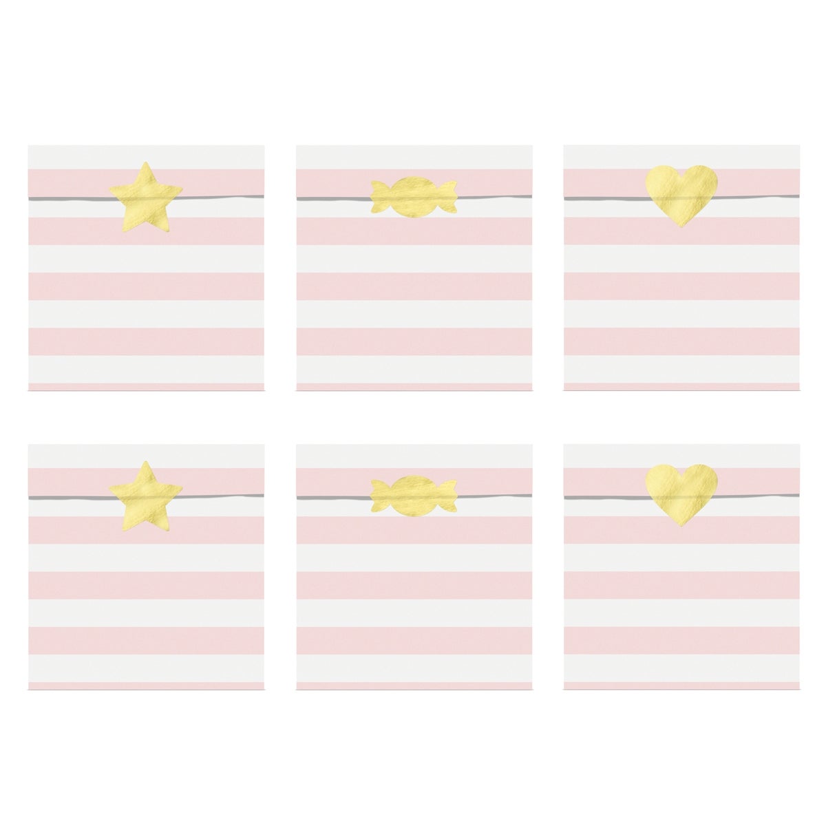 PartyDeco Sacs à friandises Yummy light pink pk/6