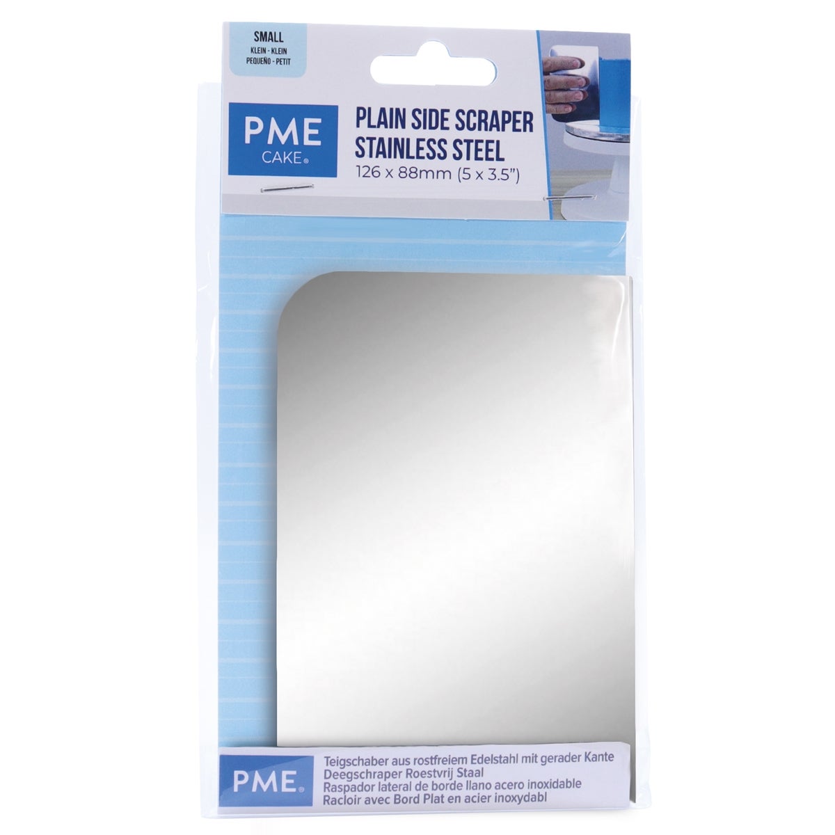 PME Racloir à bord plat en acier inoxydable 13 x 9 cm