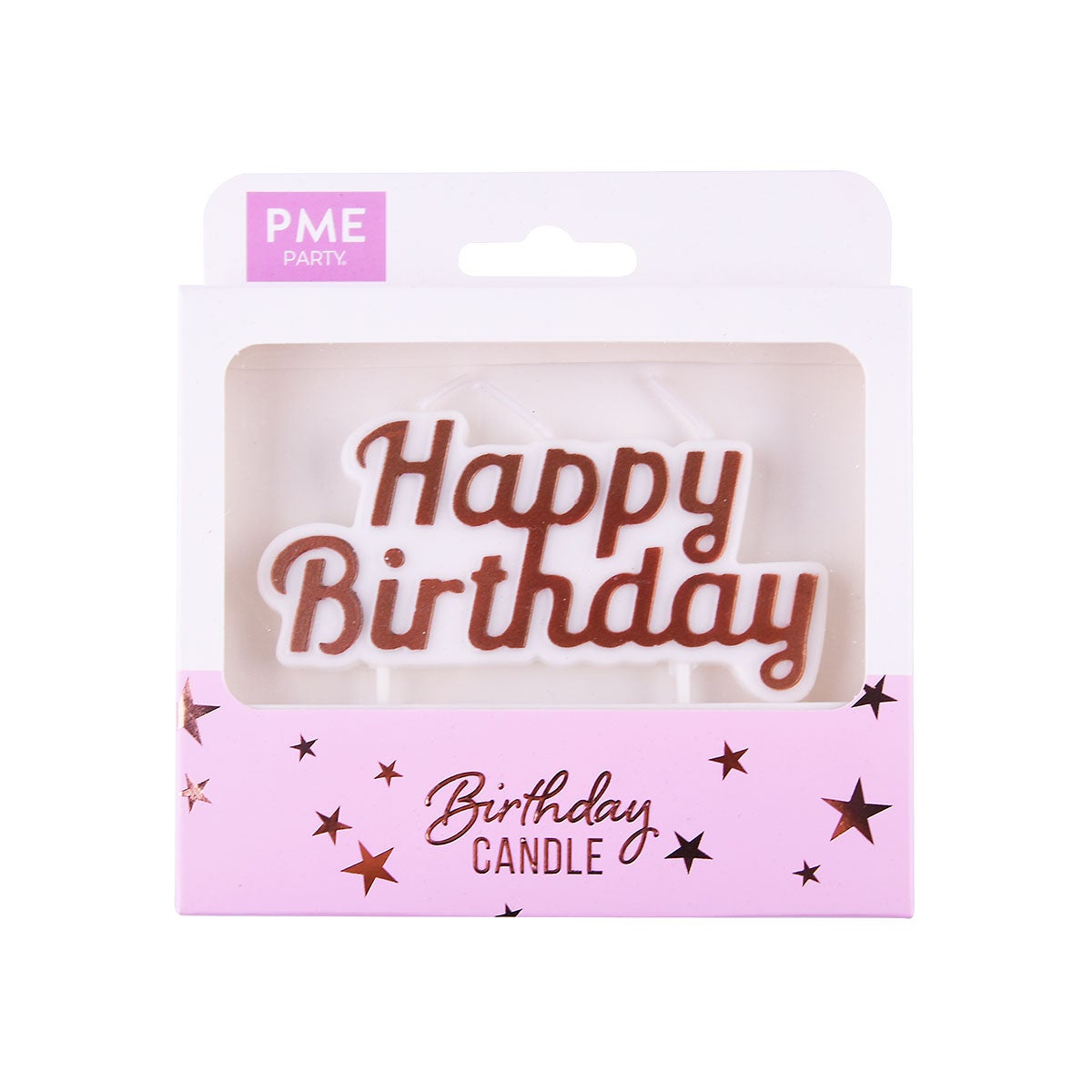 Bougeoir PME - Happy Birthday Or rose