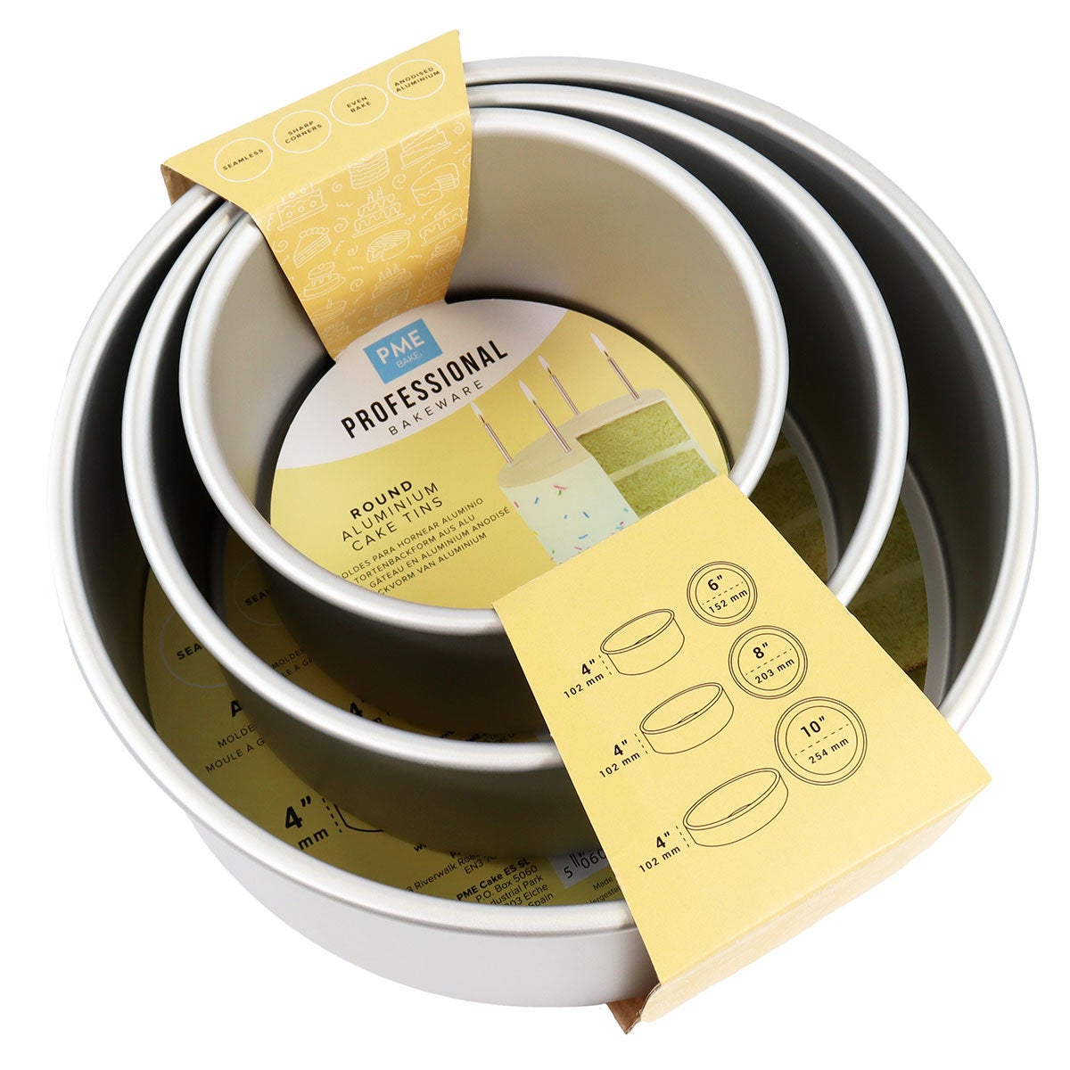 PME Jeu de 3 moules à gâteaux ronds extra profonds