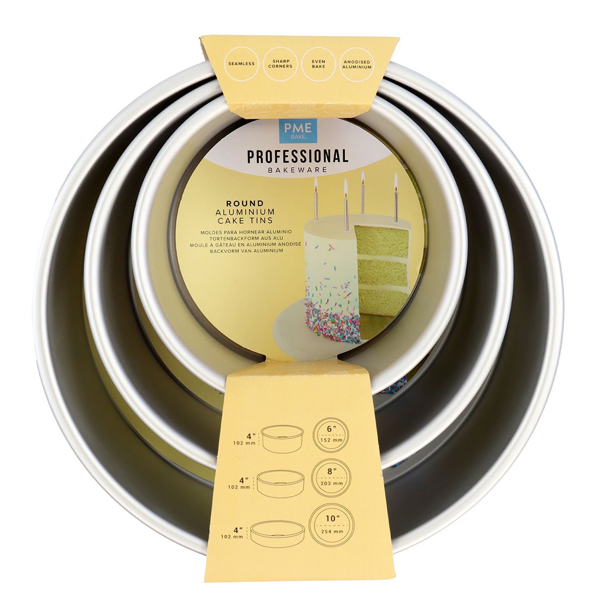 PME Jeu de 3 moules à gâteaux ronds extra profonds