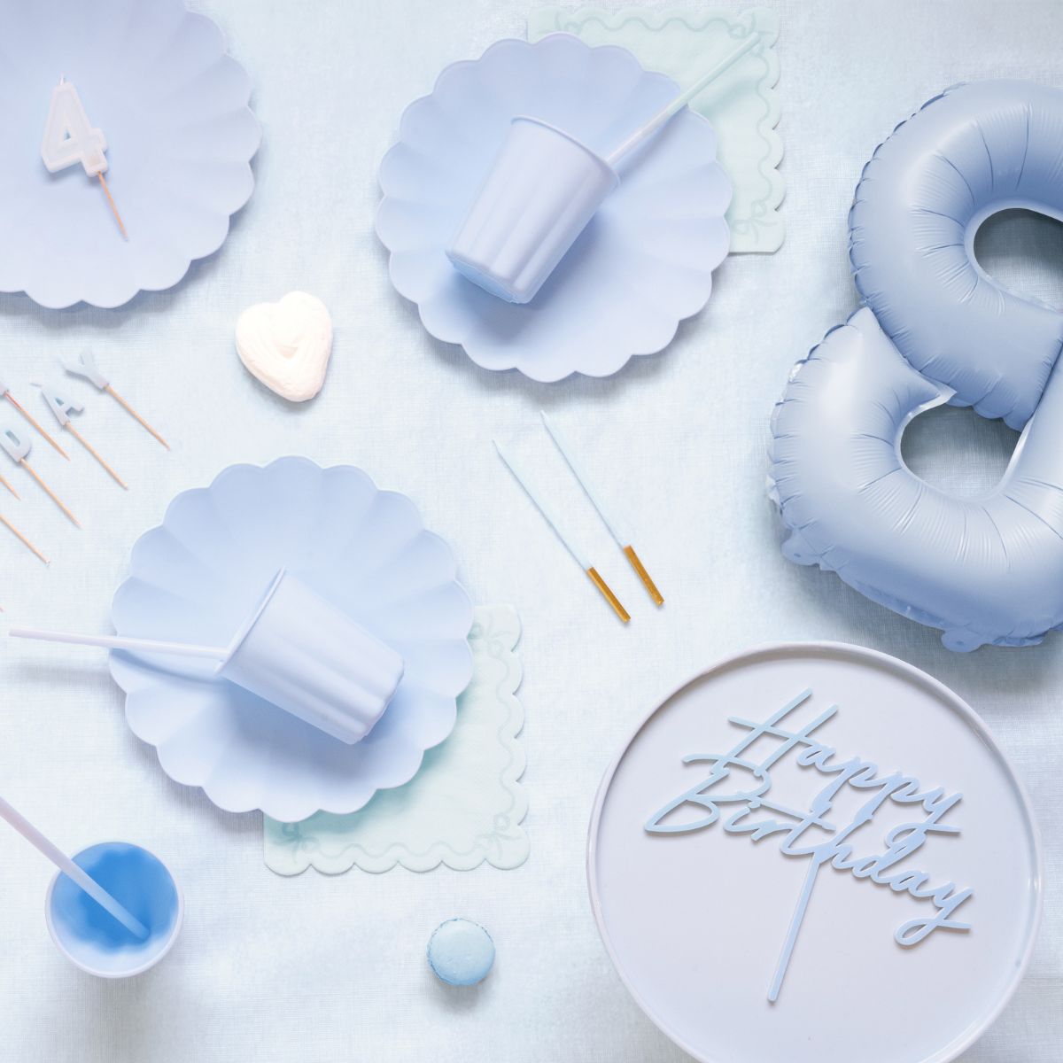 PartyDeco Bougies Bleu/Or 12/pcs