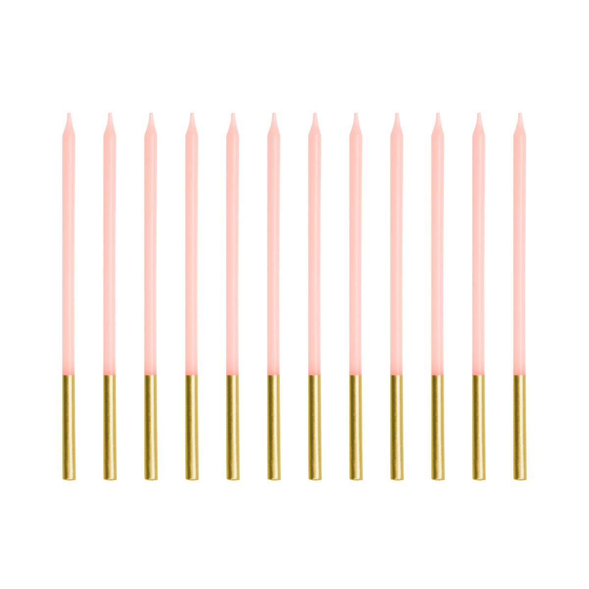 PartyDeco Bougies Rose/Or 12/pcs