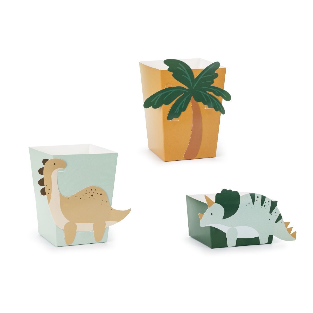 PartyDeco DIY Paper Snack Boxes pk/6 - Dinosaures
