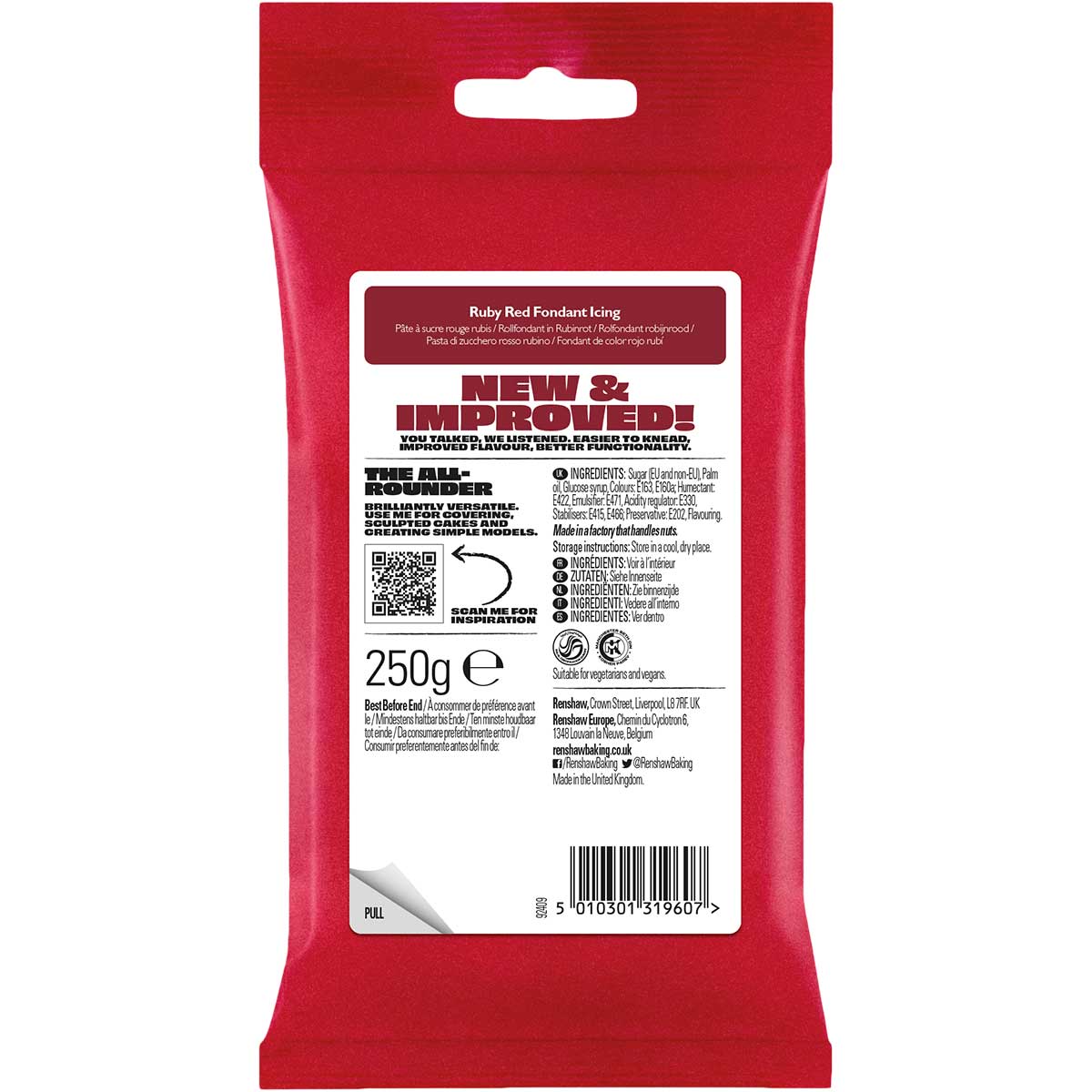 Renshaw Fondant Icing Ruby Red 250g