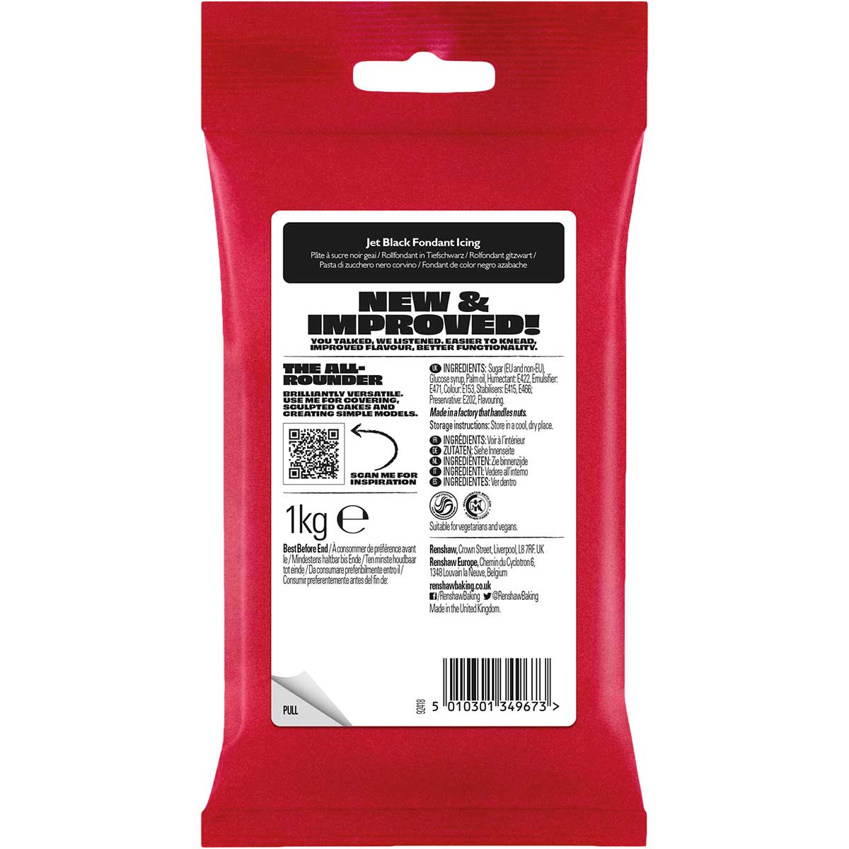 Renshaw Pâte à Sucre Noir 1kg