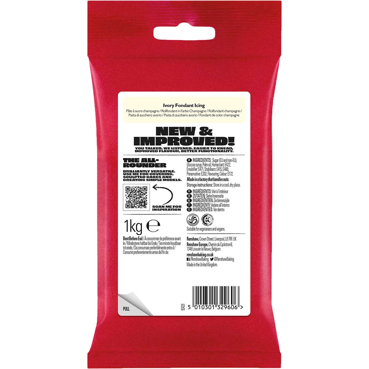 Renshaw Pâte à Sucre Ivory 1kg