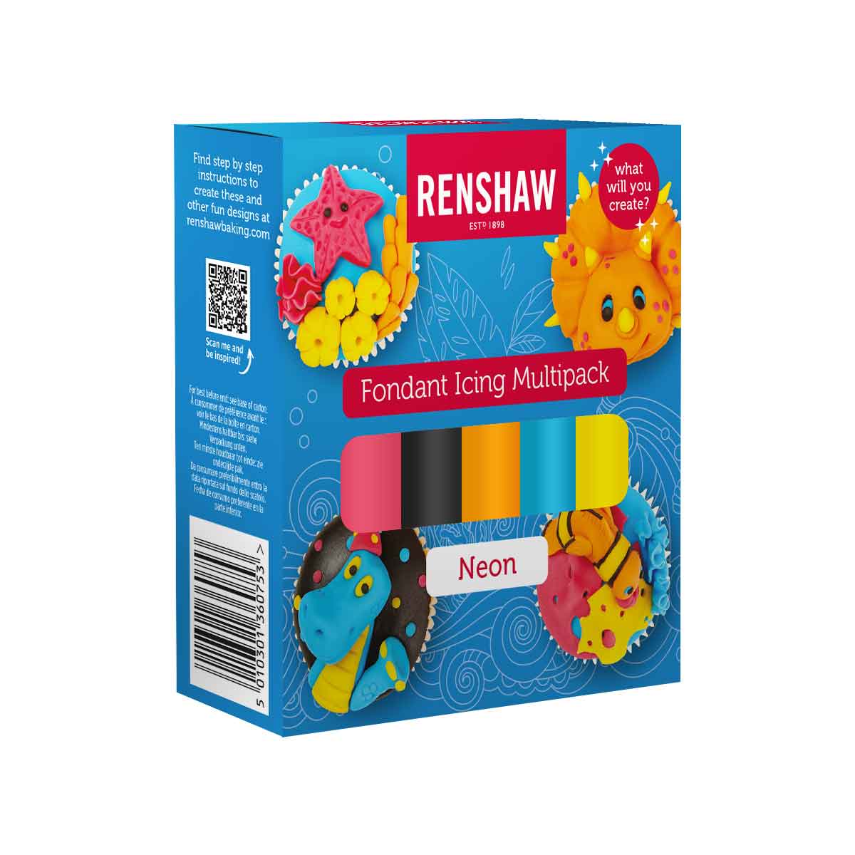 Renshaw Fondant Icing Multipack -Neon Colours-5x100g