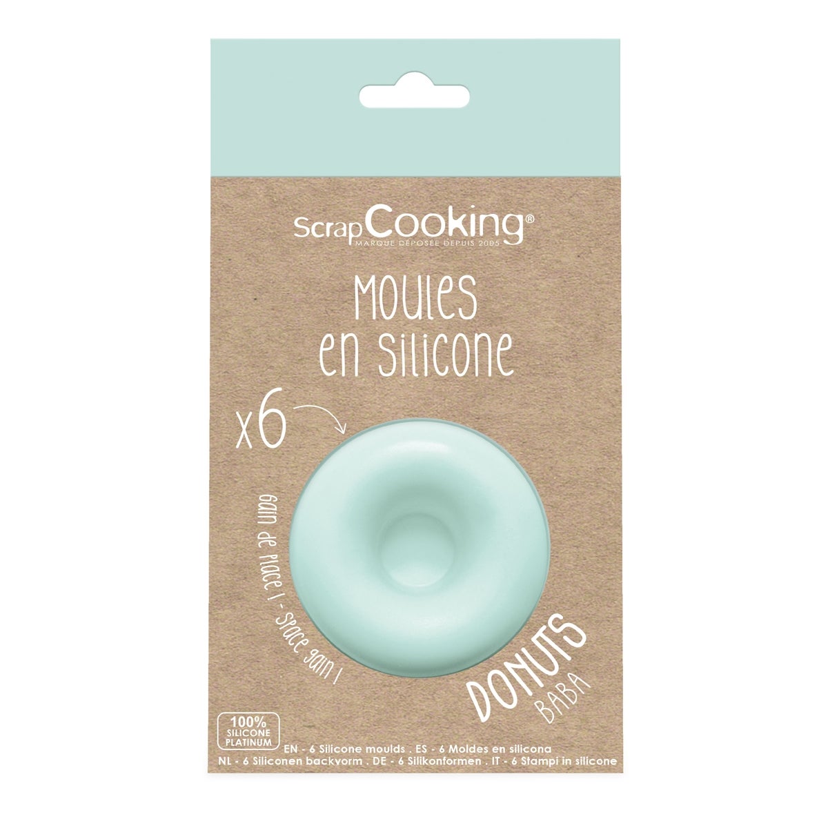 ScrapCookingMoules en silicone pour beignets, lot de 6