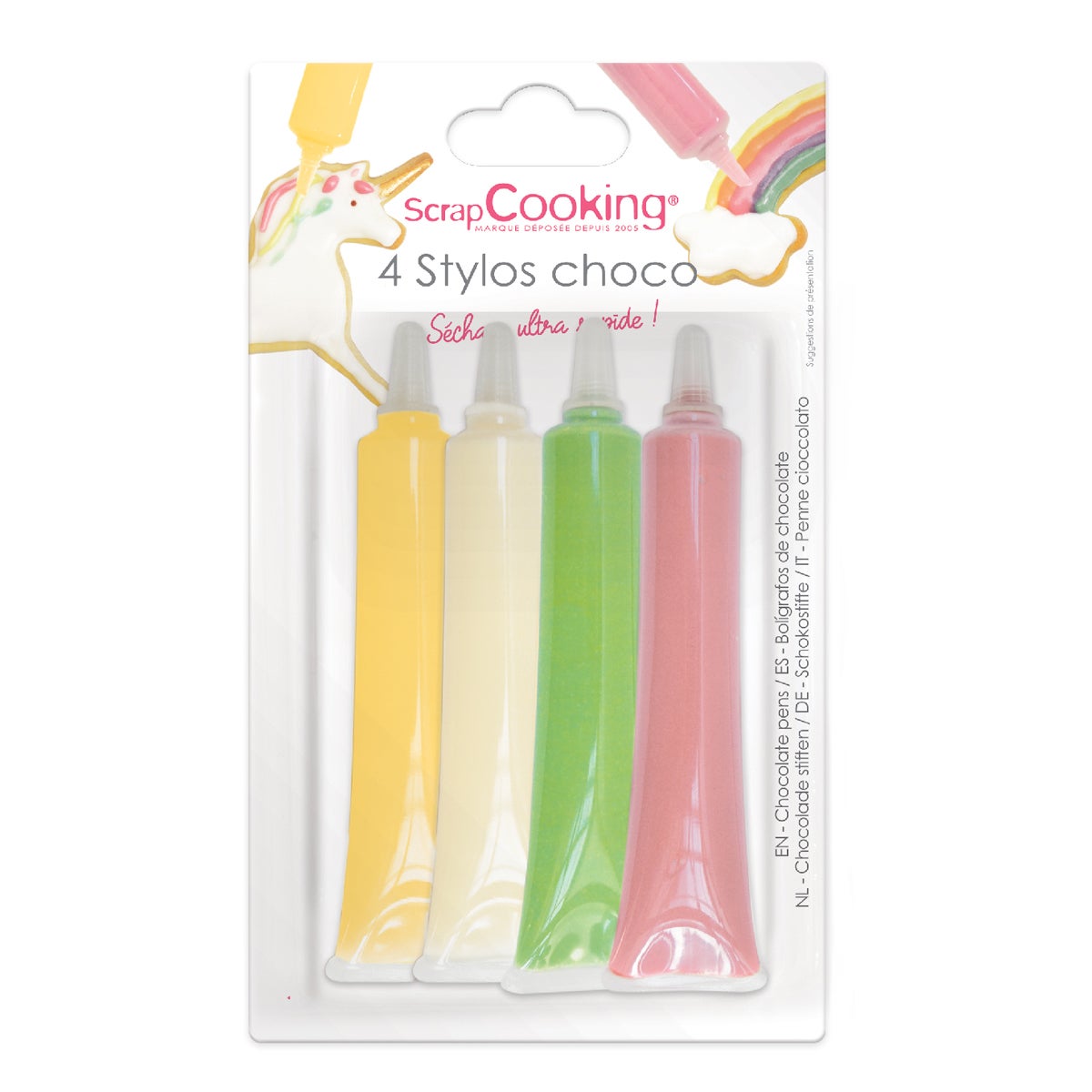 ScrapCooking Choco Pens Rose/Vert/Jaune/Blanc Set/4