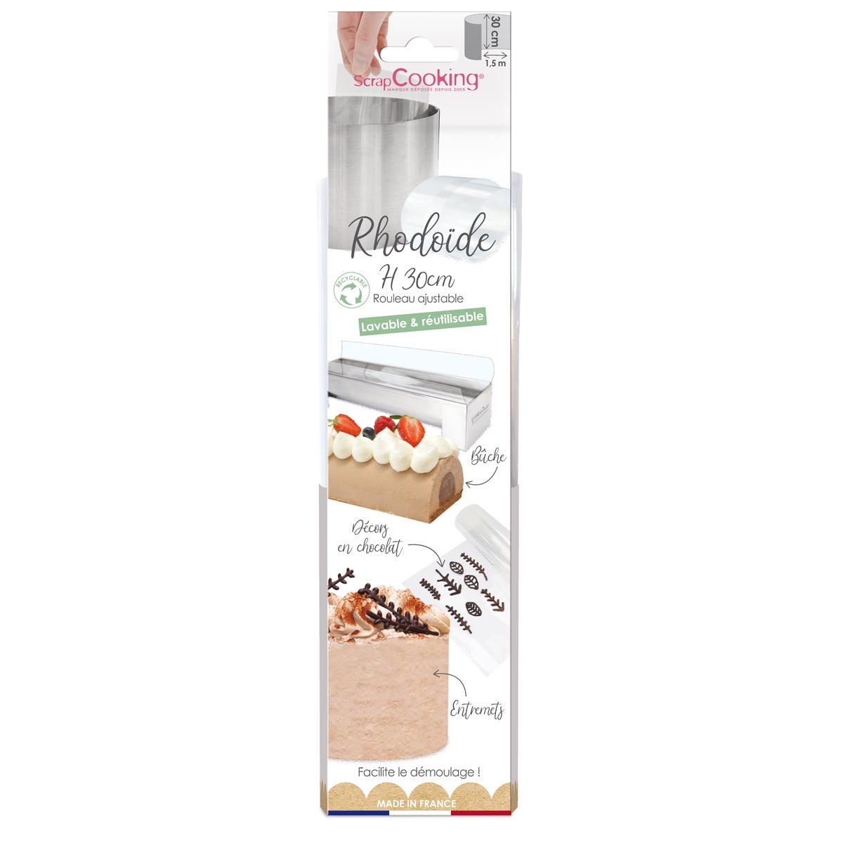 ScrapCooking Feuille d'acétate réutilisable 30 cm x 1,5 m