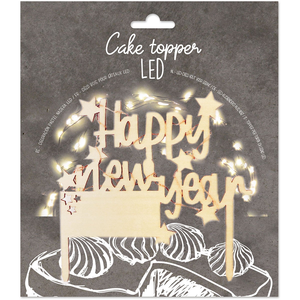 ScrapCooking Décor de gâteau LED Bonne année