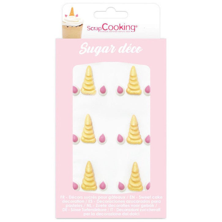 ScrapCooking Sugar Decorations Unicorn Horn & Ears Set/6