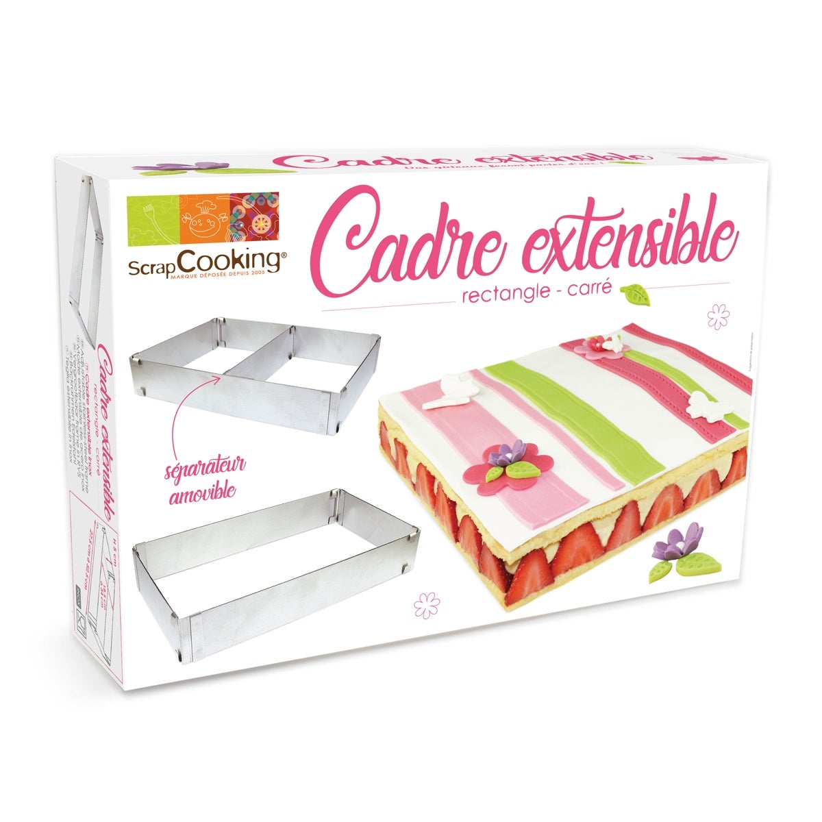 Scrapcooking Cadre de cuisson réglable S/S 27-52cmx18-34cm