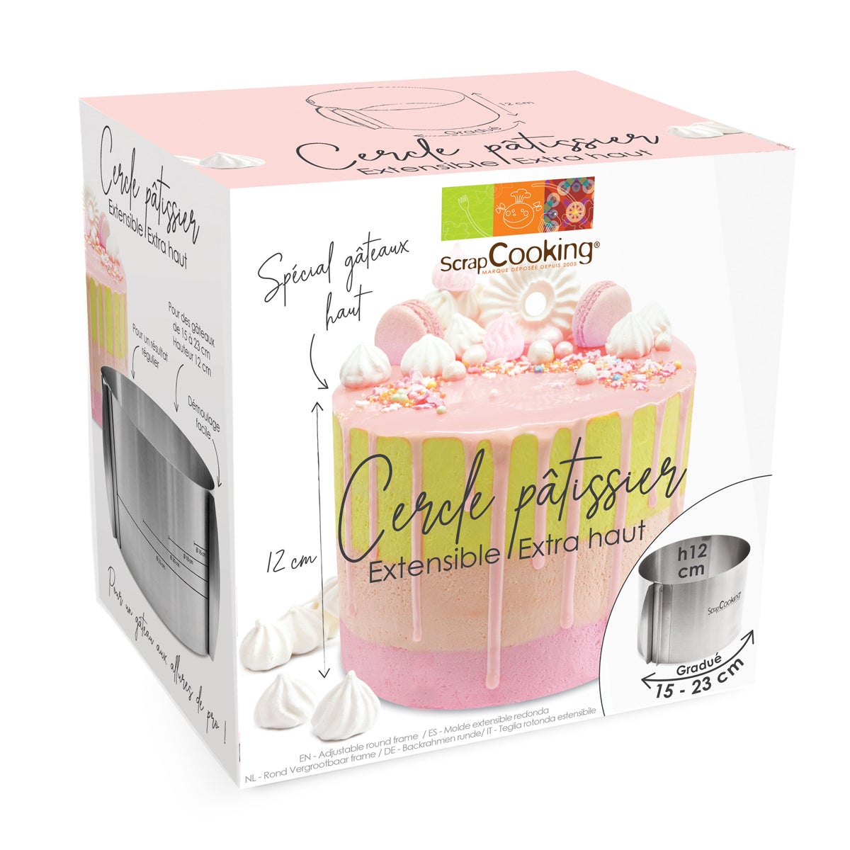 Scrapcooking Verstelbare Bakring Hoog Ø15-23cm