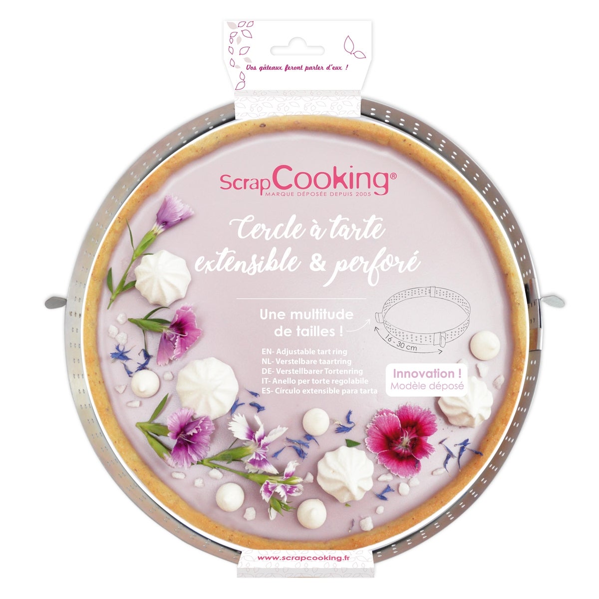 Scrapcooking Anneau à tarte ajustable S/S R16-30cm
