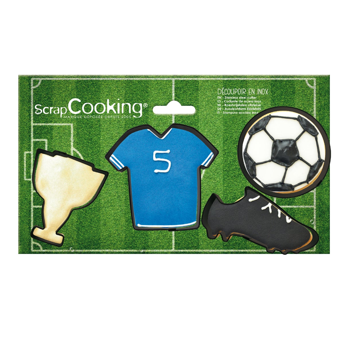 ScrapCooking Découpeurs de biscuits Football Set/4