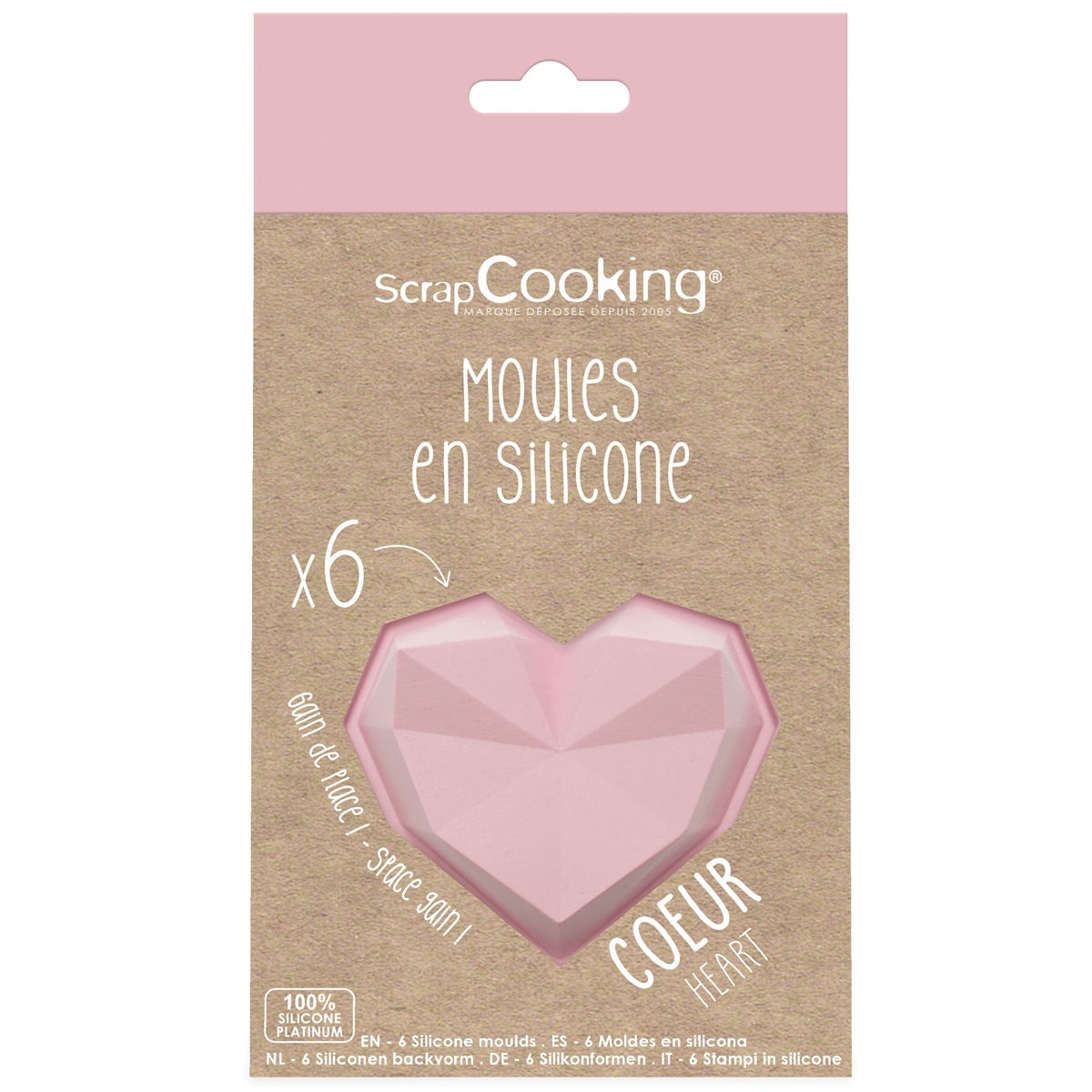 ScrapCooking Moules en silicone Cœurs de diamant Set/6