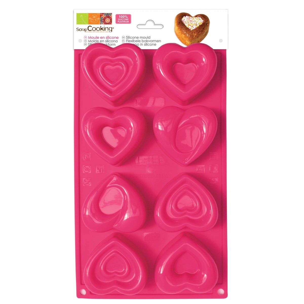 ScrapCooking Moule en silicone pour la cuisson des cœurs