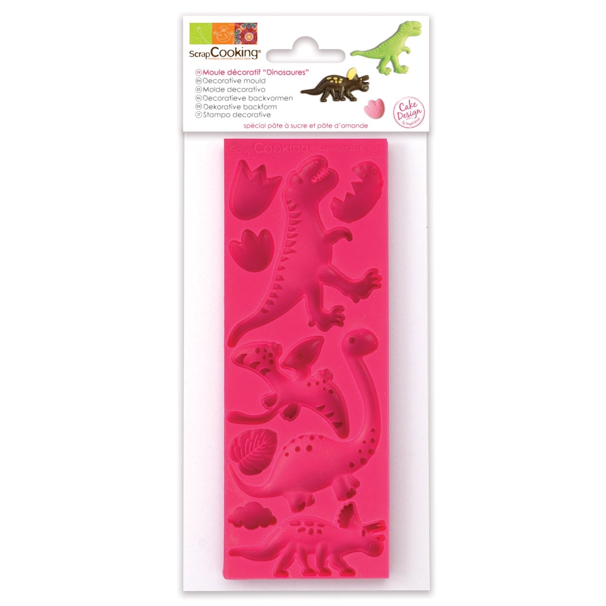 Scrapcooking Moule en silicone pour pâte à sucre Dinosaure