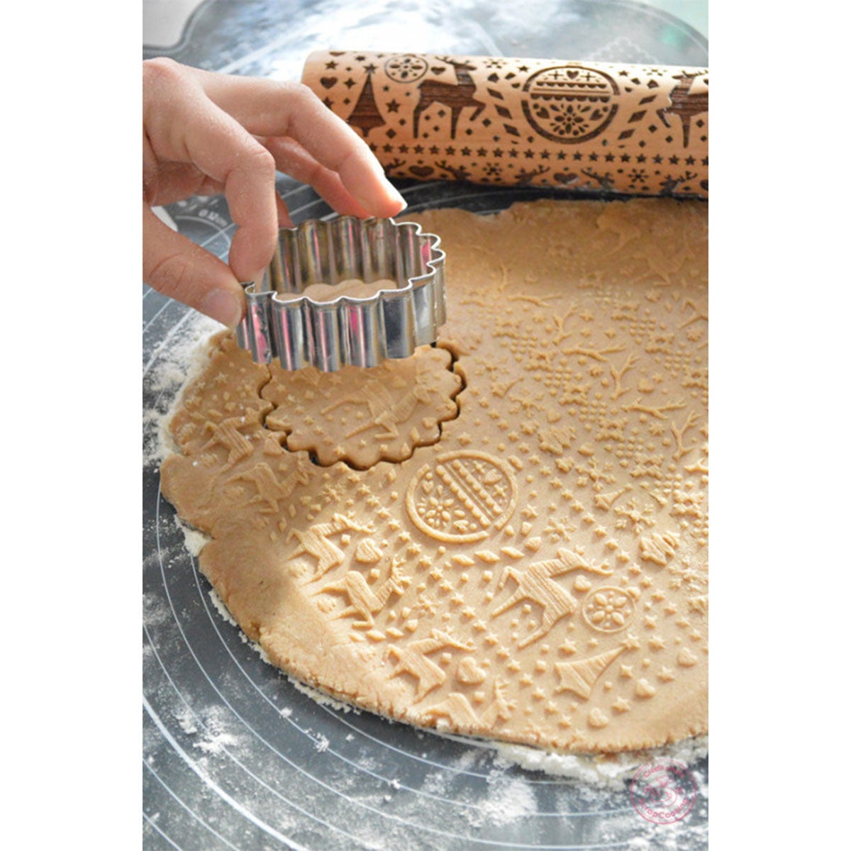 Scrapcooking Rouleau à pâtisserie en bois - Noël