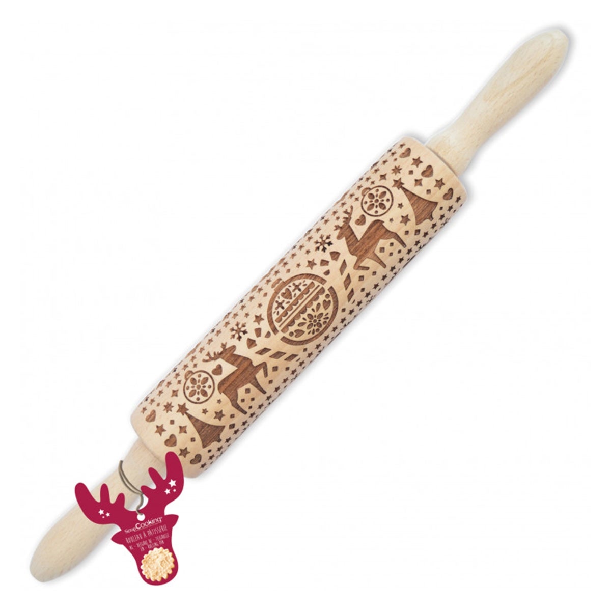Scrapcooking Rouleau à pâtisserie en bois - Noël