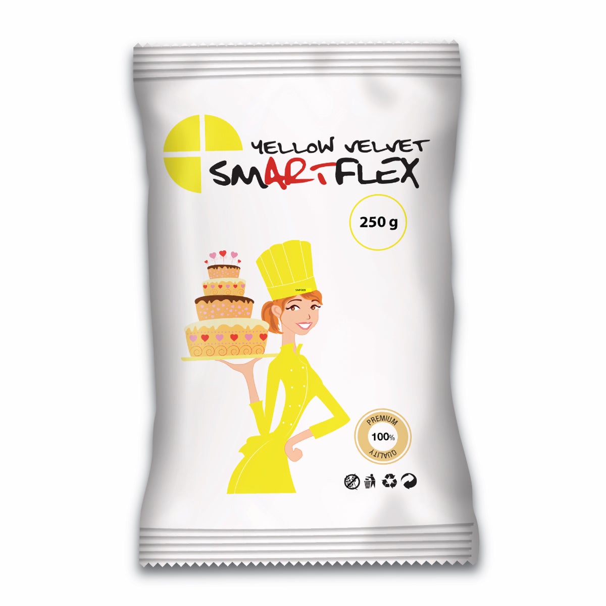 SmartFlex Pâte à sucre Velours Jaune 250g