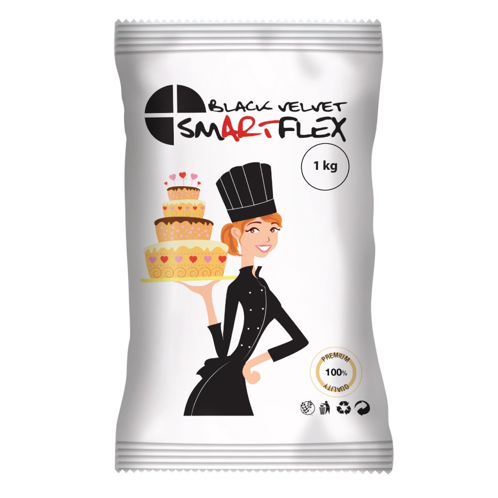 SmartFlex Pâte à sucre Velours Noir 1kg