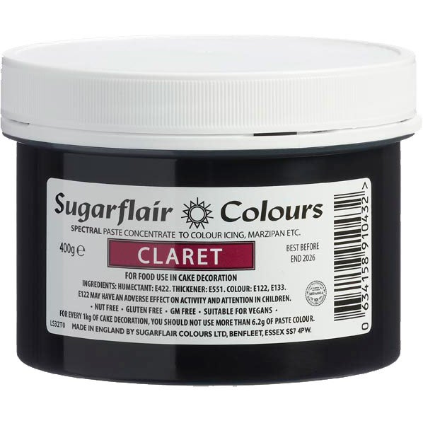 Sugarflair Paste Colour CLARET, 400 g