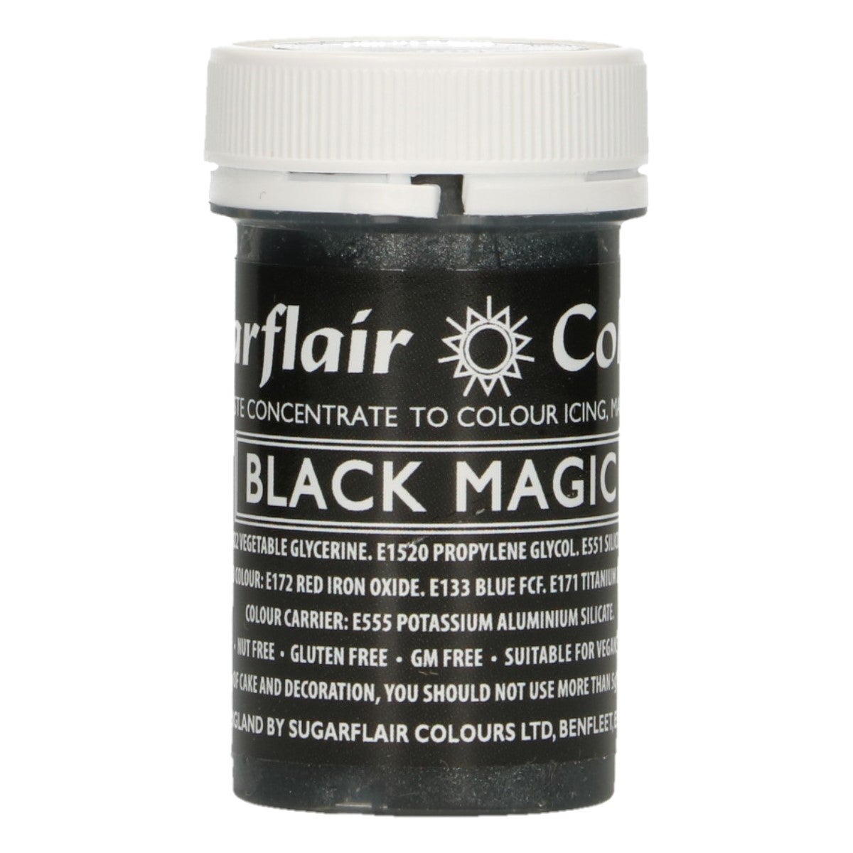 Sugarflair Pâte colorante - Satin Black Magic - 25g
