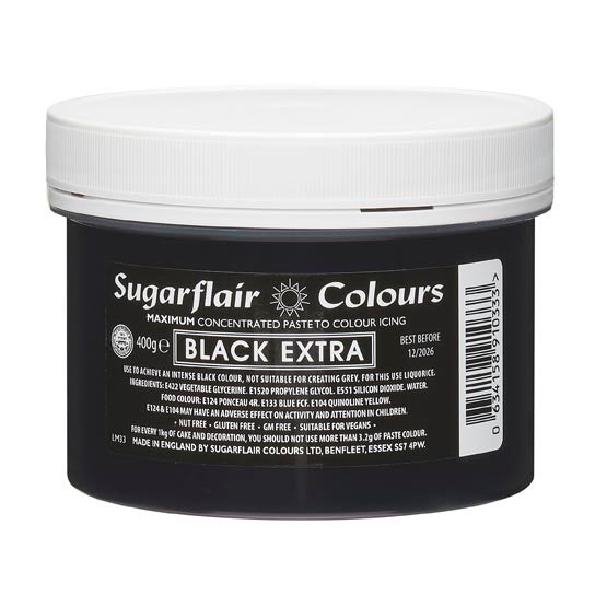 Sugarflair Pâte Hautement Concentrée BLACK EXTRA 400g