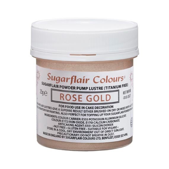 Recharge pour pompe Sugarflair -Or rose- E171 libre 25g