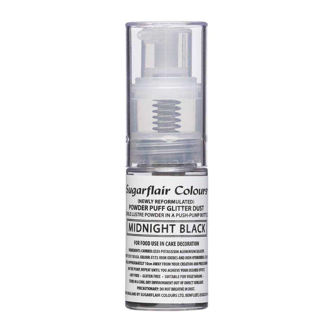 Sugarflair Poudre à Paillettes en Spray -Midnight Black-
