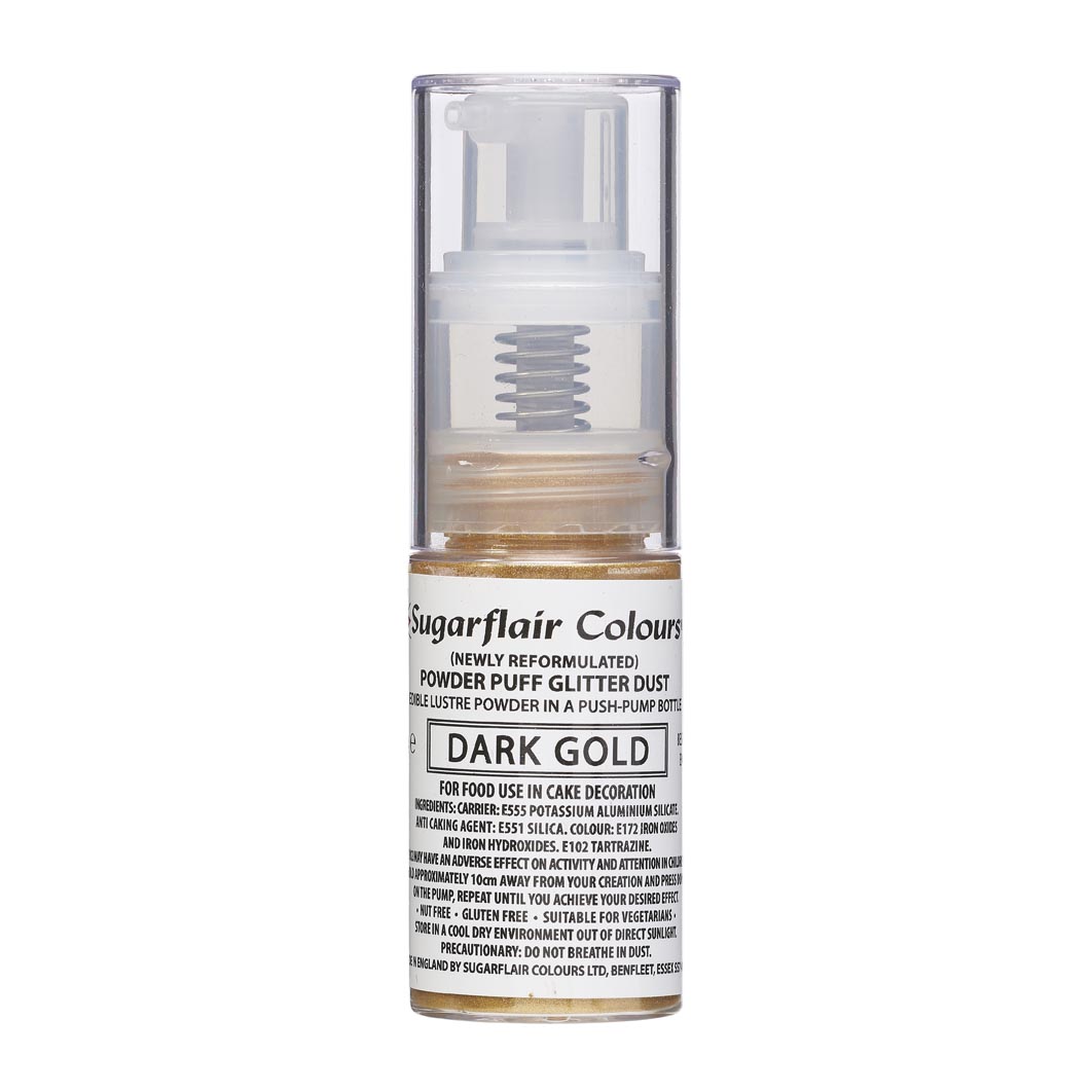 Sugarflair Poudre à Paillettes en Spray -Dark Gold-