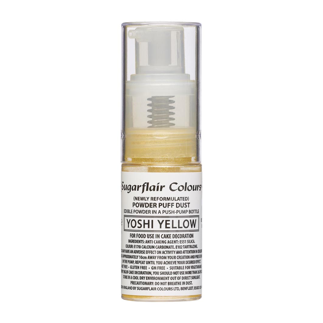 Sugarflair Pompe Spray Poudre Puff Dust-Yoshi Jaune-